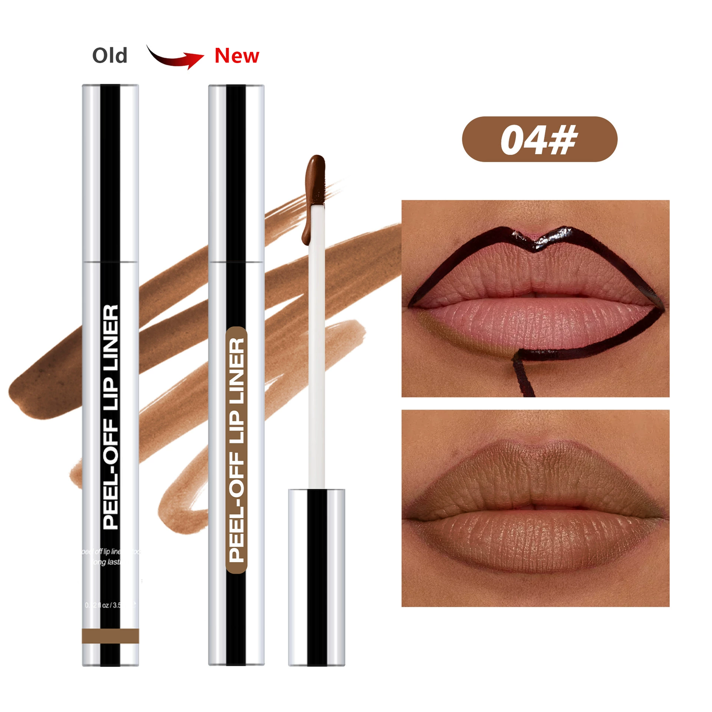 Lip Liner Peel-Off Lip Liner Stain - All Day & Night Lip Liner with Hyaluronic Acid & Vitamin E - Long Lasting Formula - 0.12 fl oz / 3.5 ml