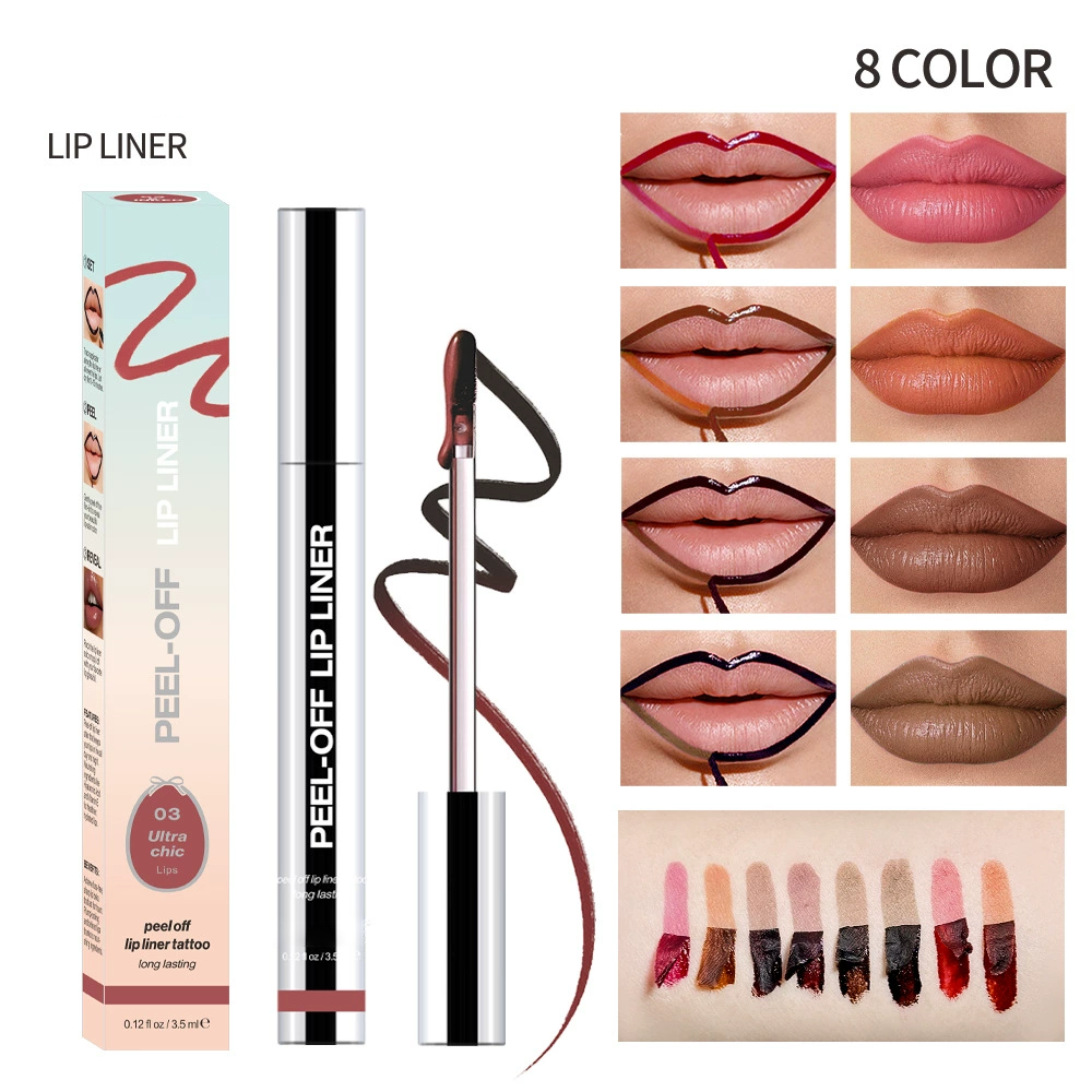 Lip Liner Peel-Off Lip Liner Stain - All Day & Night Lip Liner with Hyaluronic Acid & Vitamin E - Long Lasting Formula - 0.12 fl oz / 3.5 ml