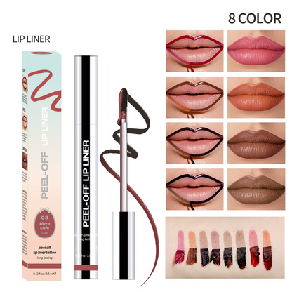 Lip Liner Peel-Off Lip Liner Stain - All Day & Night Lip Liner with Hyaluronic Acid & Vitamin E - Long Lasting Formula - 0.12 fl oz / 3.5 ml