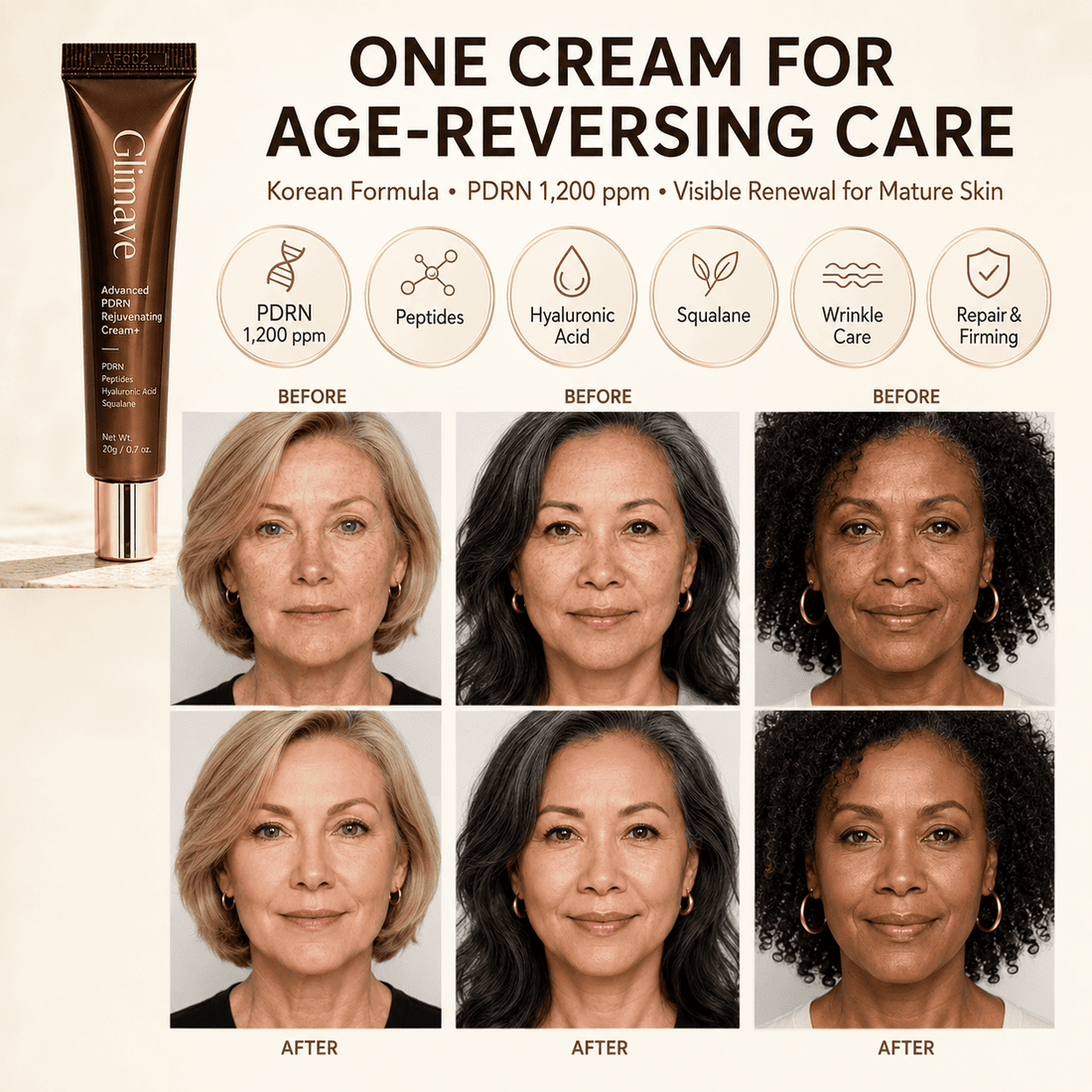 Glimave PDRN repair renewal and mature skin support