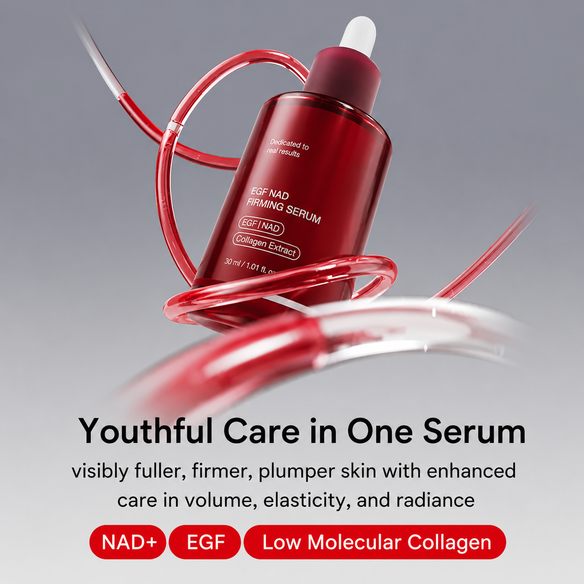 NAD+ EGF Firming Serum | NAD+, EGF, Collagen Extract, Anti-aging, Plumping, Radiance Boosting Serum | Cares for Look of Fine Lines, Skin Elasticity & Firmness