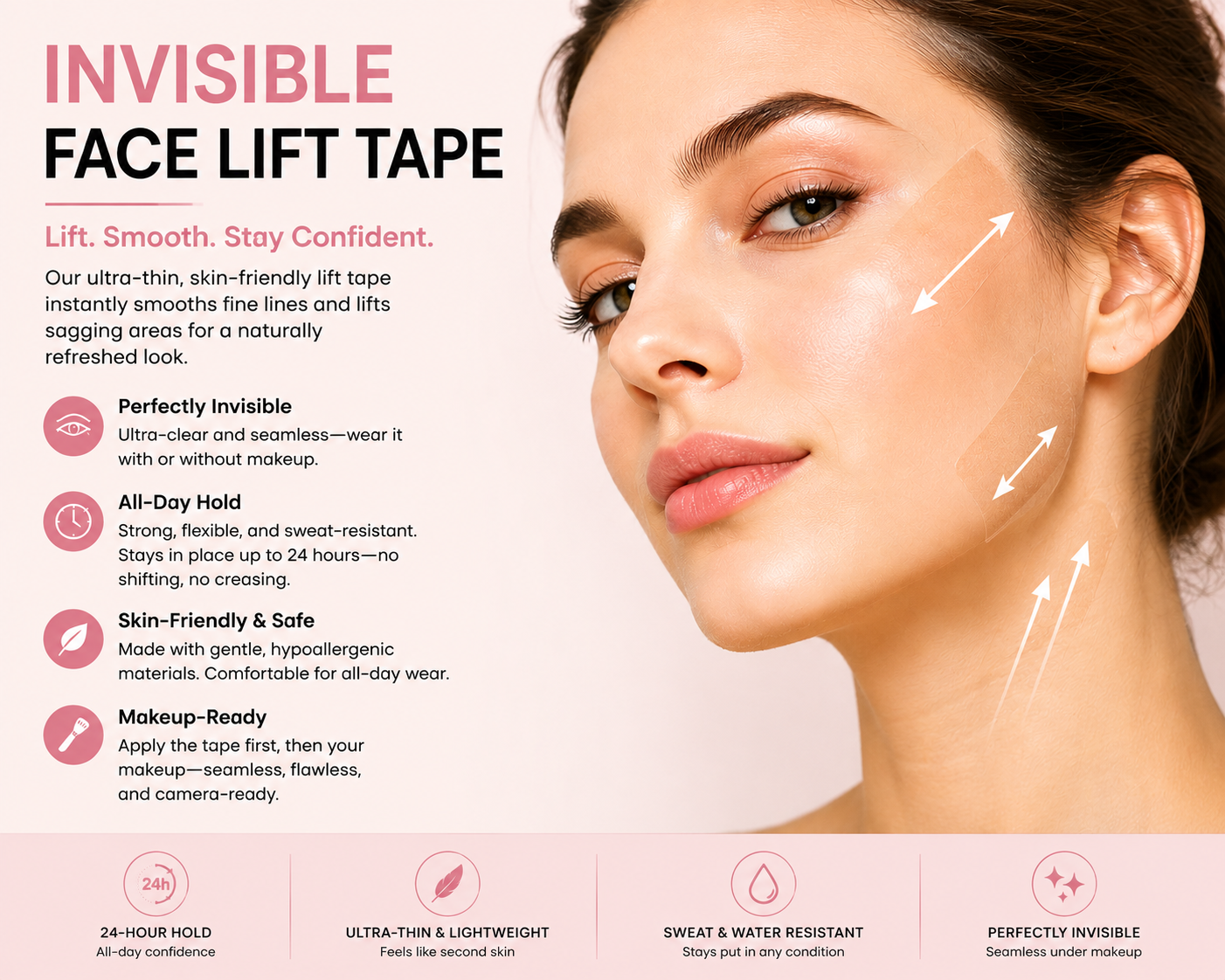 2026 Invisible Face Lift Tape – Instantly Lift & Define Your Face (24H Hold)