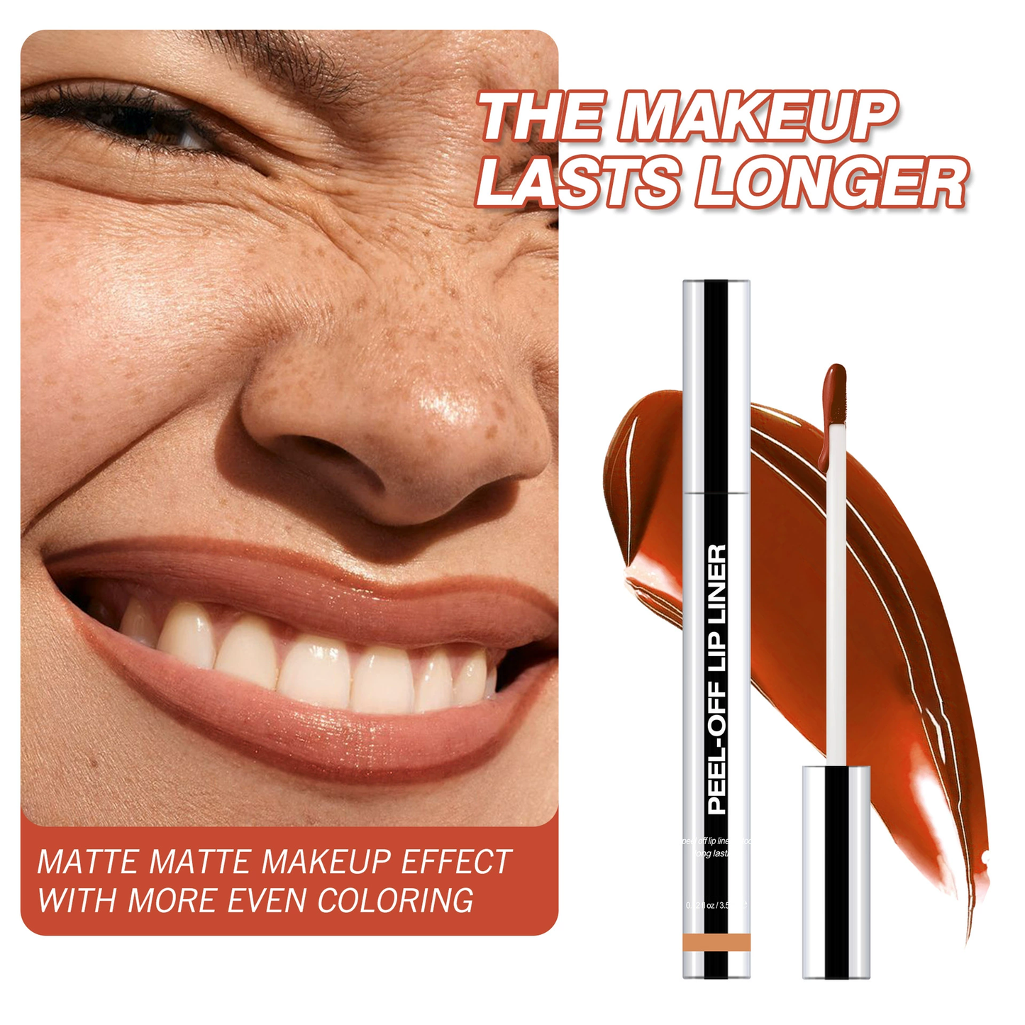 Lip Liner Peel-Off Lip Liner Stain - All Day & Night Lip Liner with Hyaluronic Acid & Vitamin E - Long Lasting Formula - 0.12 fl oz / 3.5 ml