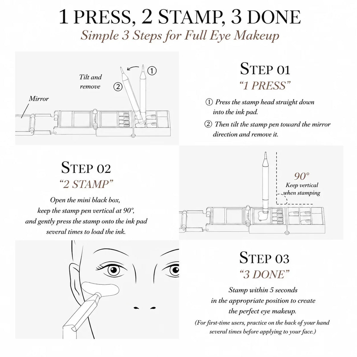 3-in-1 Lower Lash, Eyeliner & Beauty Mark Stamp Kit