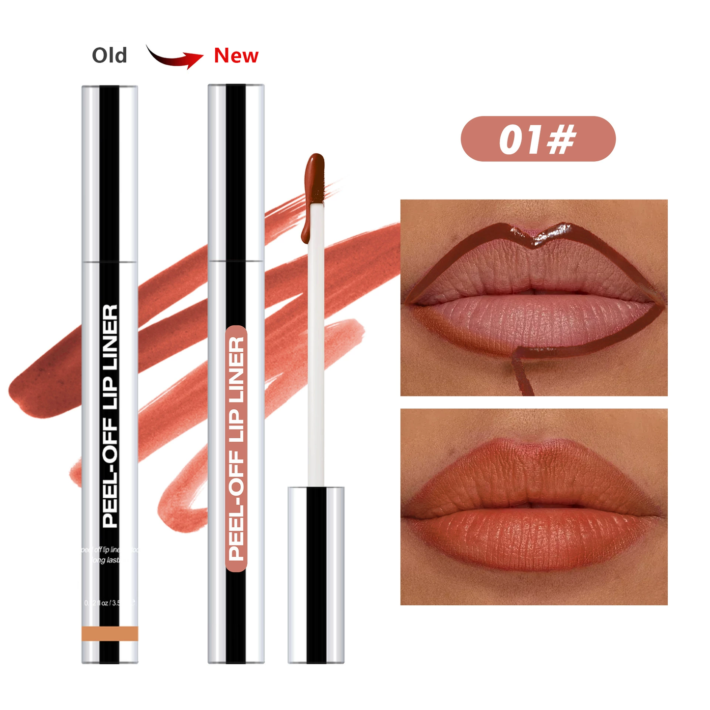 Lip Liner Peel-Off Lip Liner Stain - All Day & Night Lip Liner with Hyaluronic Acid & Vitamin E - Long Lasting Formula - 0.12 fl oz / 3.5 ml