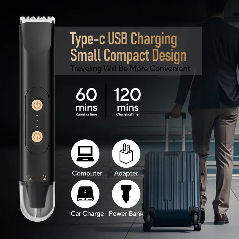 Dual-Head USB Body & Nose Hair Trimmer