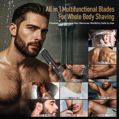 Dual-Head USB Body & Nose Hair Trimmer
