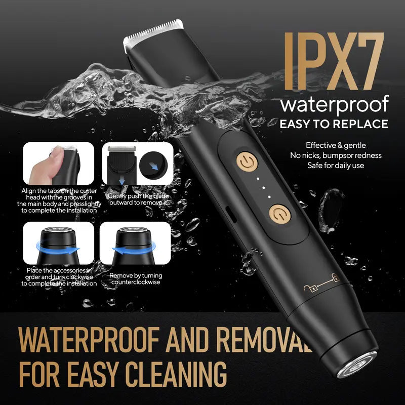 Dual-Head USB Body & Nose Hair Trimmer