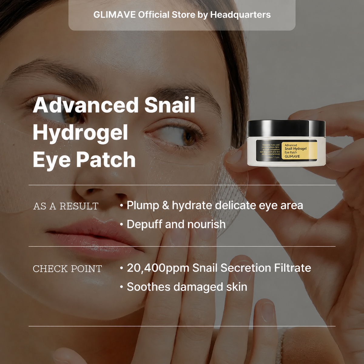 [Glimave Official] Viral Peptide X PDRN X Snail Eye Care | Say goodbye to fine lines, puffiness, and dark circles and hello to a vibrant and refreshed look!